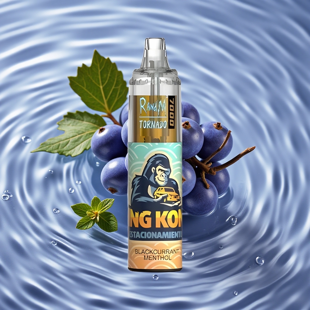 RandM Fumot Tornado 7000 Puffs Vienkartinis Vape Juodojo Serbento Mėtų