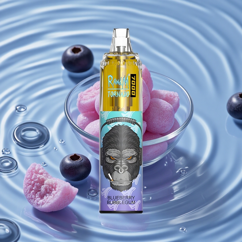 RandM Fumot Tornado 7000 Puffs Vienkartinis Vape Mėlynųjų Uogų Burbuliai