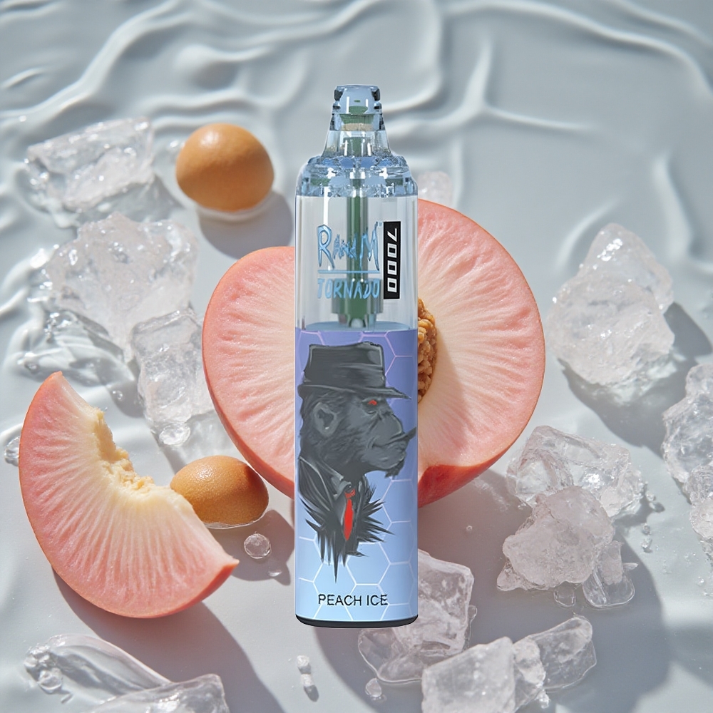 RandM Fumot Tornado 7000 Puffs Vienkartinis Vape Persikų Ledas