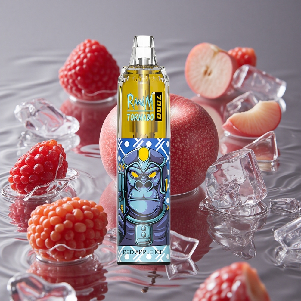 RandM Fumot Tornado 7000 Puffs Vienkartinis Vape Raudonoji Obuolių Šaltis