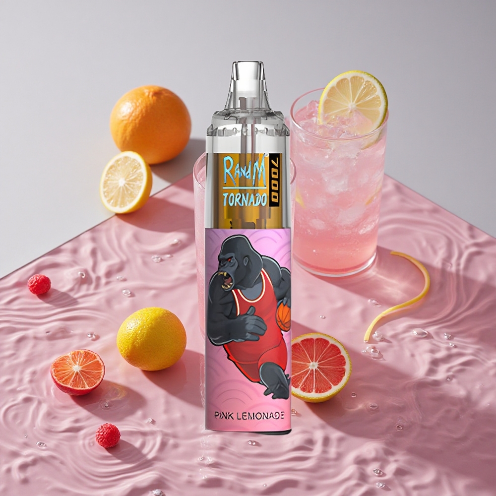 RandM Fumot Tornado 7000 Puffs Vienkartinis Vape Rožinė Citrinada