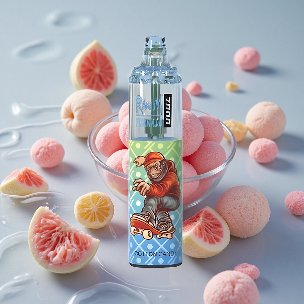 RandM Fumot Tornado 7000 Puffs Vienkartinis Vape Sūkurinis Cukraus Vatas