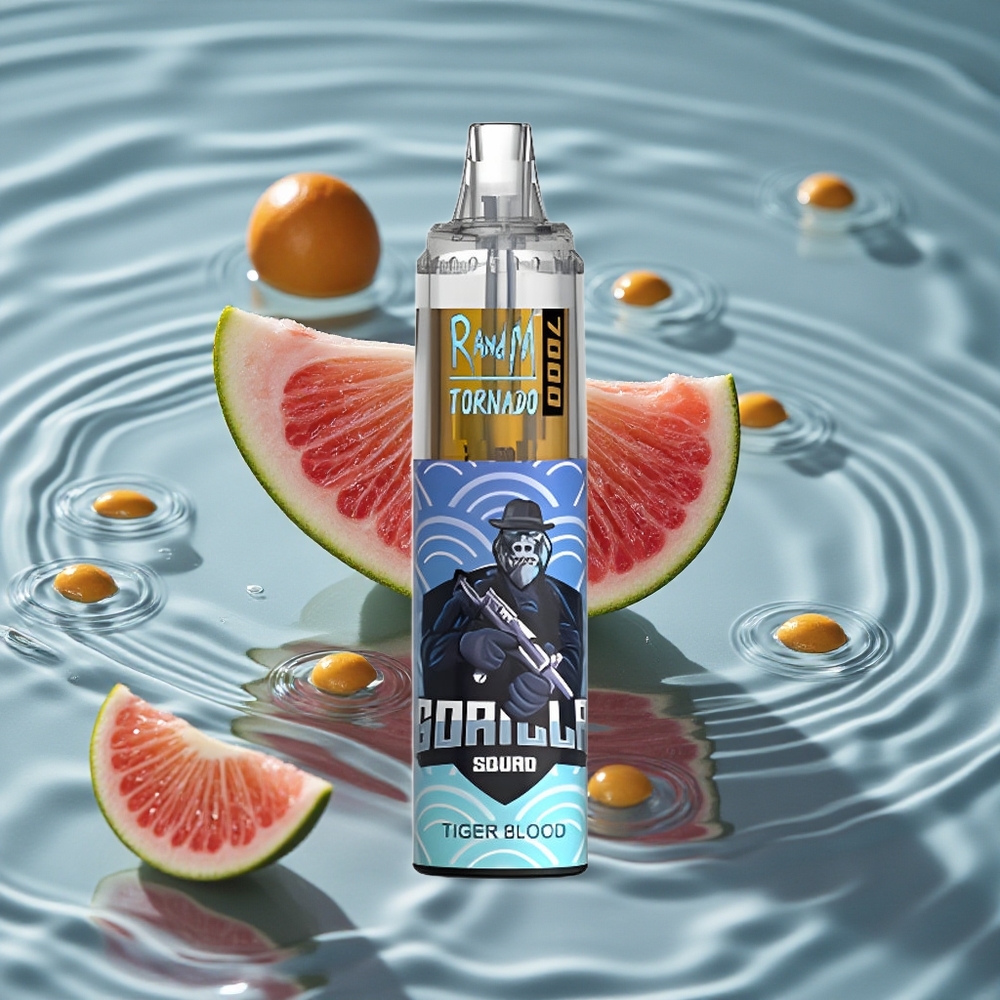 RandM Fumot Tornado 7000 Puffs Vienkartinis Vape Tigro Kraujas