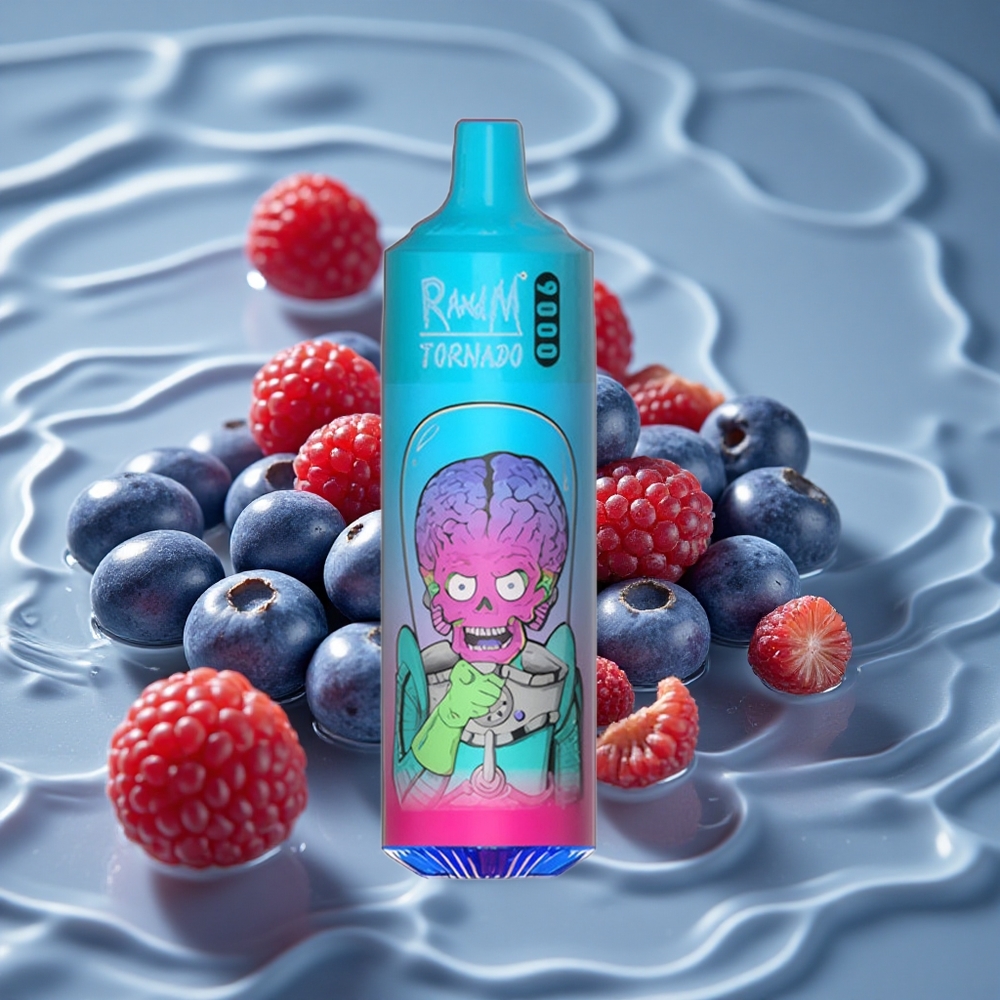 RandM Fumot Tornado 9000 Puffs Mėlynųjų Gervuogių Aviečių