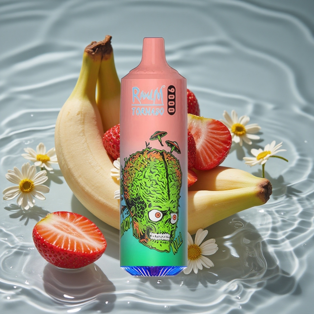 RandM Fumot Tornado 9000 Puffs Vienkartinis Vape Braškių Bananų