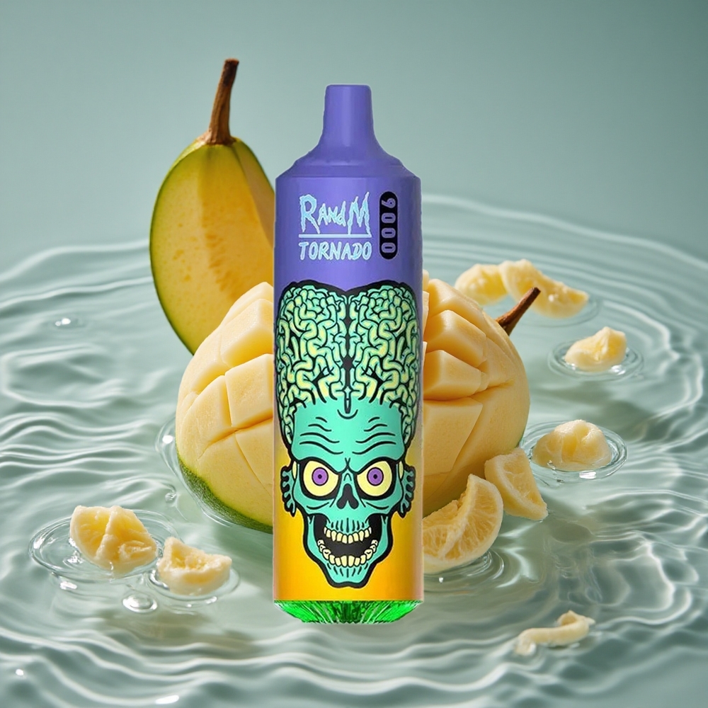RandM Fumot Tornado 9000 Puffs Vienkartinis Vape Braškinis Mango
