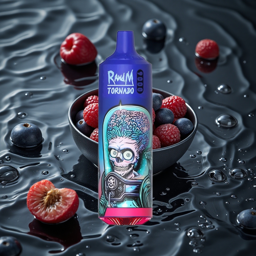 RandM Fumot Tornado 9000 Puffs Vienkartinis Vape Juodoji Ledas (18 ml)