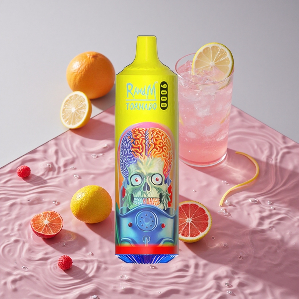 RandM Fumot Tornado 9000 Puffs Vienkartinis Vape Rožinė Citrinada