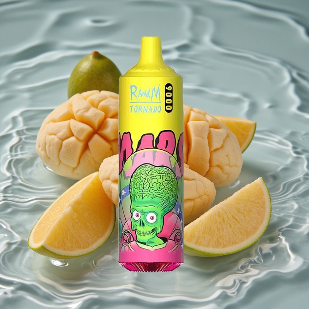 RandM Fumot Tornado 9000 Puffs Vienkartinis Vape Trigubas Mango