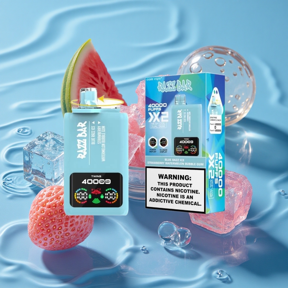 Razz Bar 40000 Puffs Vienkartinis Vape Mėlynasis Avietinis Ledas-Žemuogės Arbūzas Burbulų Guma