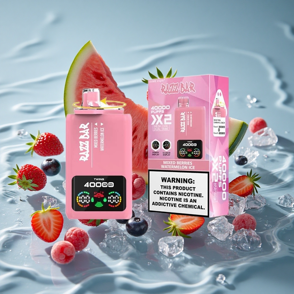 Razz Bar 40000 Puffs Vienkartinis Vape Mėlynių Uogų_Arbūzo Ledas