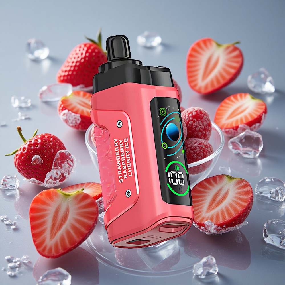 Razz Bar 45000 Puffs Vienkartinis Vape Braškės Vyšnios Ledas