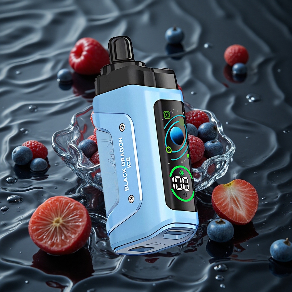 Razz Bar 45000 Puffs Vienkartinis Vape Juodasis Drakonas Ledas