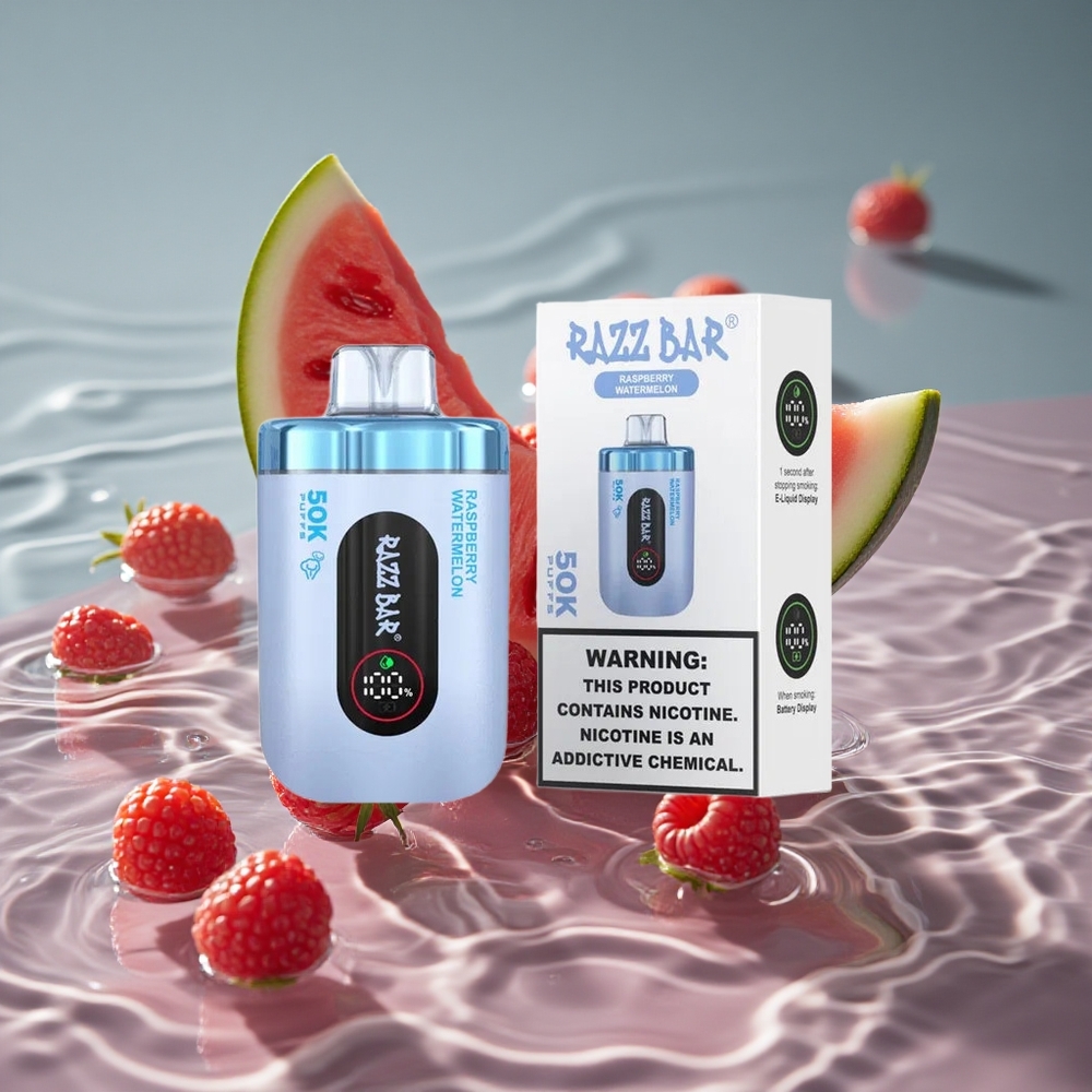 Razz Bar 50K Puffs Vienkartinis Vape Aviečių Arbūzas su 1,0 Omų Tinklelio Apvija